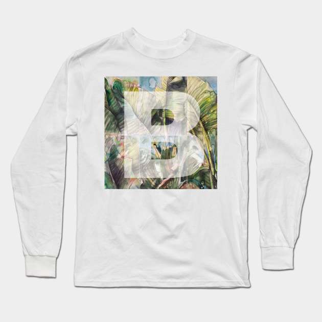 Letter B Long Sleeve T-Shirt by Elena Akopian